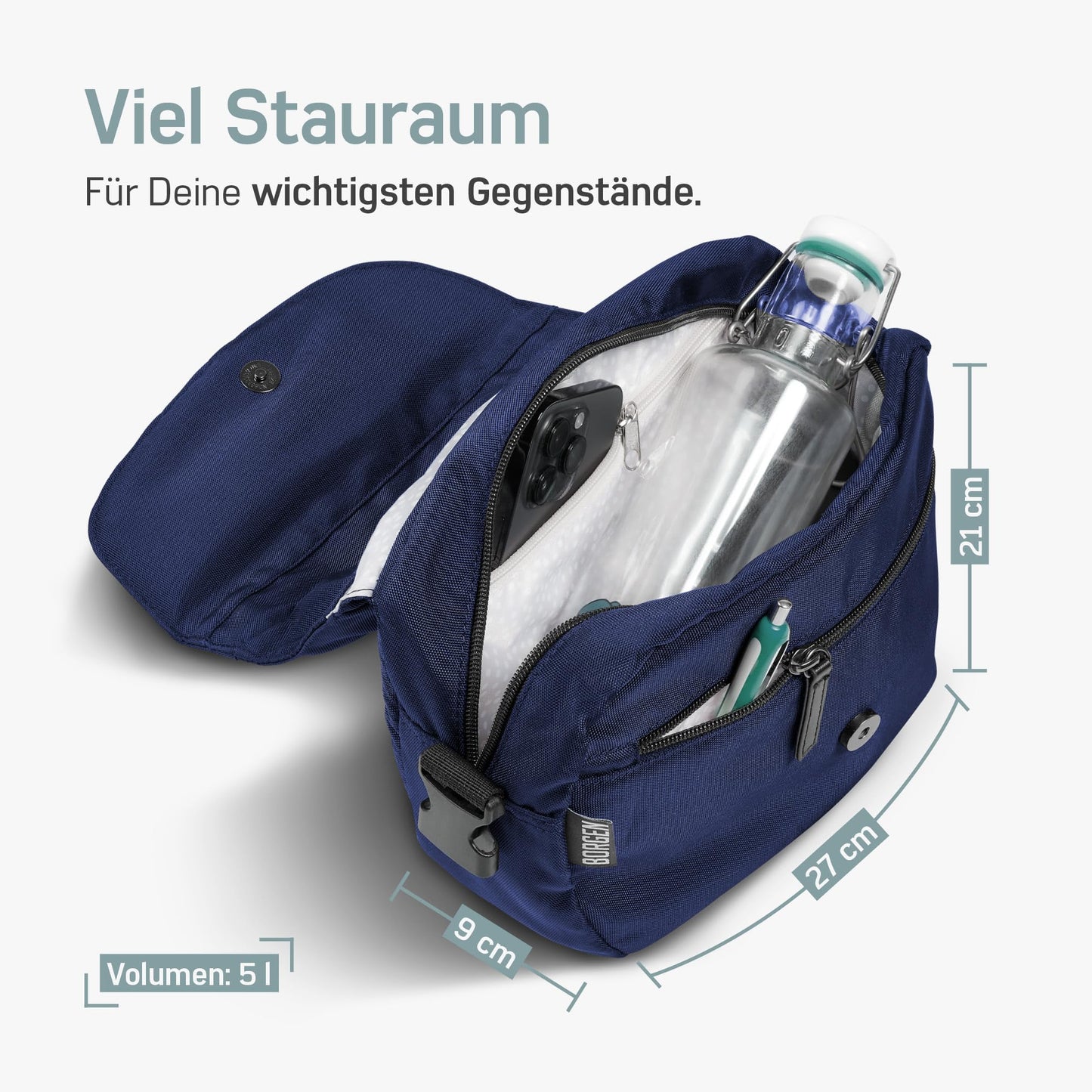 Borrow KLICKfix handlebar bag for bikes - water-resistant and spacious 5 L bike handlebar bag.
