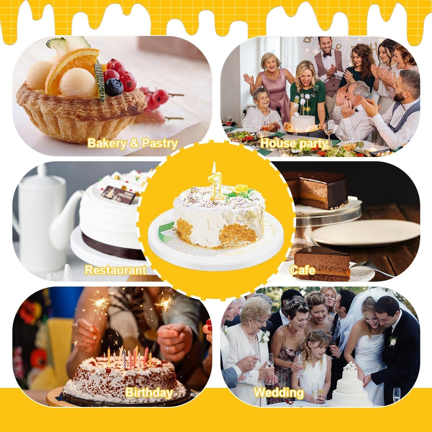 LWAIX Round Cake Board 30 cm 12mm Cake Tray for Wedding and Birthday Cake Decoration 5PCS (White)
