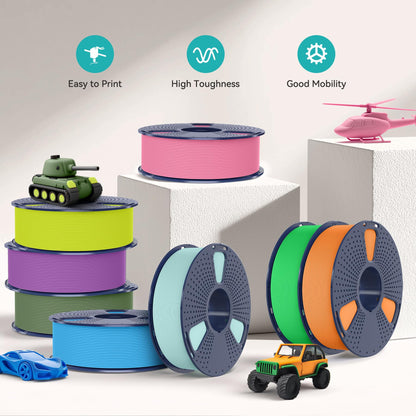 SUNLU Matte PLA Filament 1.75mm, 3D printer filament with matte surface, neatly wound filament, easy to use, 2kg PLA filament for FDM 3D printers, Black+Grey