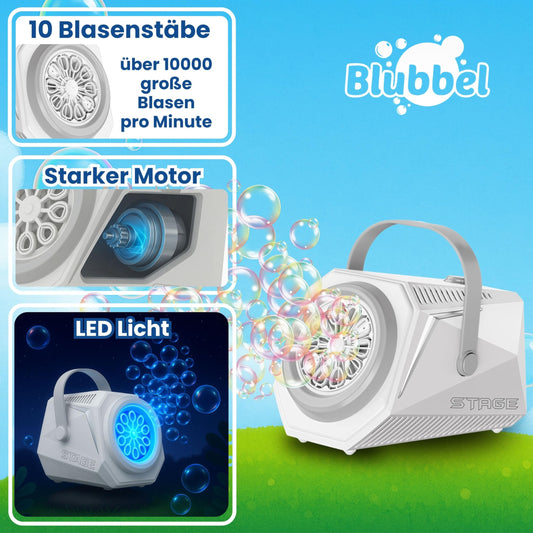 Bubble LED bubble machine, 4X 90ml bubble fluid tank, bubble machine, bubble gun for kids, bubble bazooka, bubble machine, gift, wedding