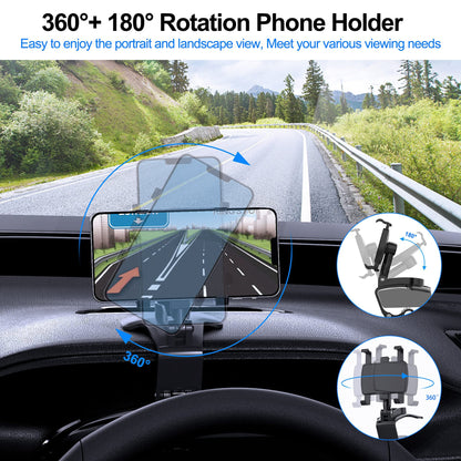 GESMATEK Car Phone Mount, 360-degree adjustable car phone holder for 4 to 7 inch smartphones, black.