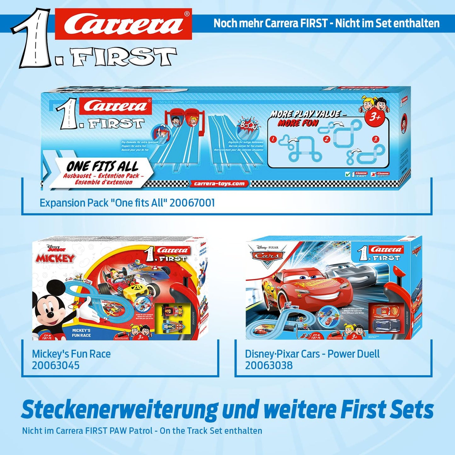 Carrera 369-3033 FIRST PAW PATROL On the Track 2.4m Race Track Set | 2 remote-controlled vehicles featuring Chase and Marshall | includes hand controller & track pieces | toy for kids 3+ years old