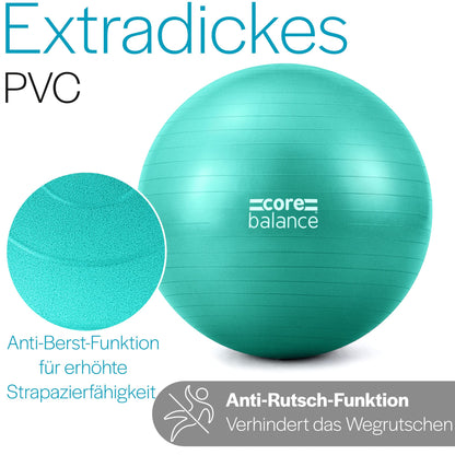 Core Balance, burst-resistant exercise ball - for fitness, yoga, pregnancy - 55cm 65cm 75cm 85cm - includes air pump