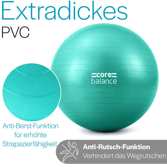 Core Balance, burst-resistant exercise ball - for fitness, yoga, pregnancy - 55cm 65cm 75cm 85cm - includes air pump