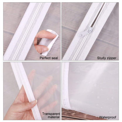 12 Pieces Transparent Garment Bags Cover with Zipper, Clothes Protection Jackets Coats Evening Dress Suit Dress Cover Suit Cover Suit Bag Translucent (White)