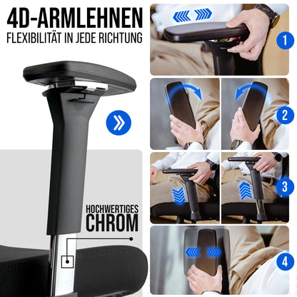 ELITESEATS Office Chair Ergonomic [TOP PICK] Scratch-Free Wheels Breathable | Ergonomic Desk Chair | Office Chair 150 kg Capacity | Computer Chair | Swivel Chair | Home Office Chair Ergonomic