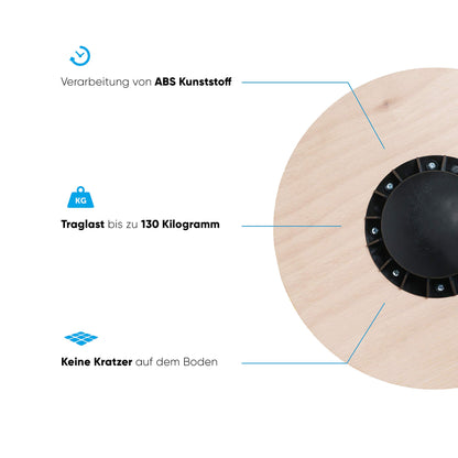 High-quality wooden balance board for versatile coordination training | Includes exercise book from the Champ | Proprioceptive stability for rehabilitation & fitness | Non-slip & safe (+underlay mat)