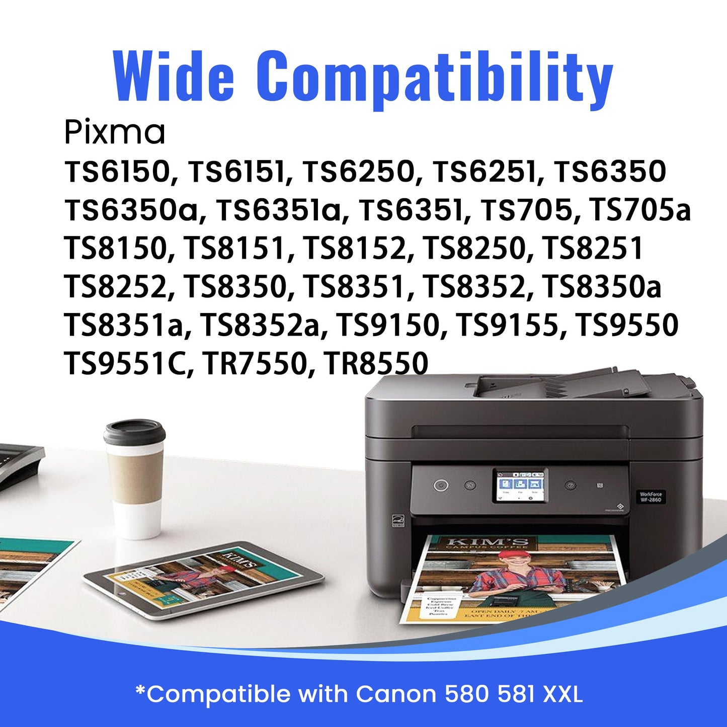 Cartridgeify PGI-580 CLI-581 XXL printer cartridges Compatible with Canon 580XXL 581XXL cartridges Multipack, for Pixma TS6350 TS705 TS8350 TS8352 TS9550 TS6351 TS8351 TR8550 TR7550 TS9150 TS9551C TS8250