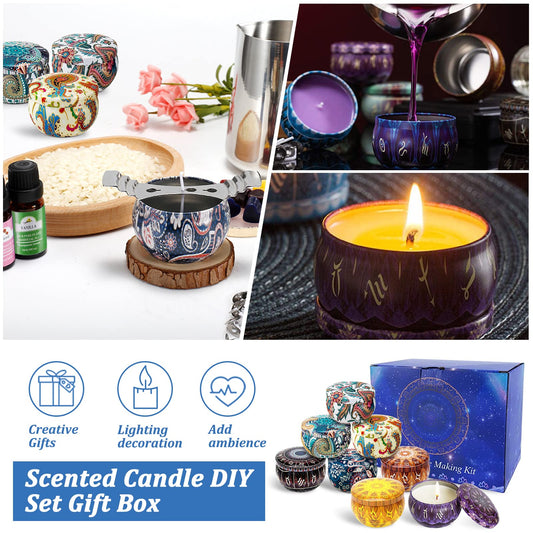 JOYBOY Candle Making Kit, DIY Scented Candle Gifts Candle Making Set, 8 Candle Tins, for Candle Making Beginners, Accessories Set