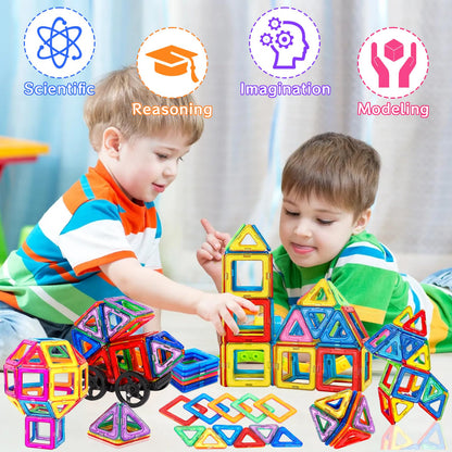 AQXONG 126 Piece Magnetic Building Blocks, Magnetic Toy Magnets for Kids, Fun Educational Construction Toy, Perfect Gift Choice for Boys and Girls Ages 3-8.