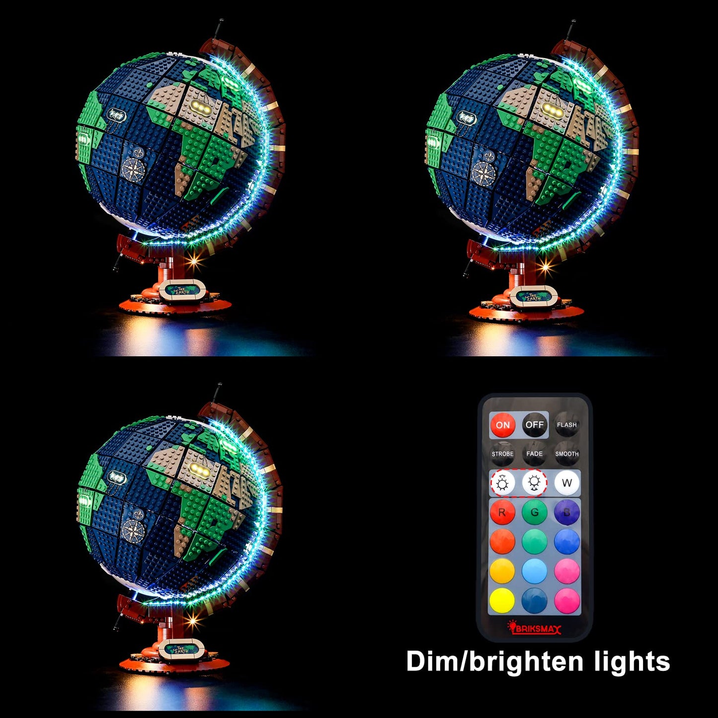 BRIKSMAX LED lighting kit for Lego Ideas Globe - Compatible with Lego 21332 model - Does not include Lego set.
