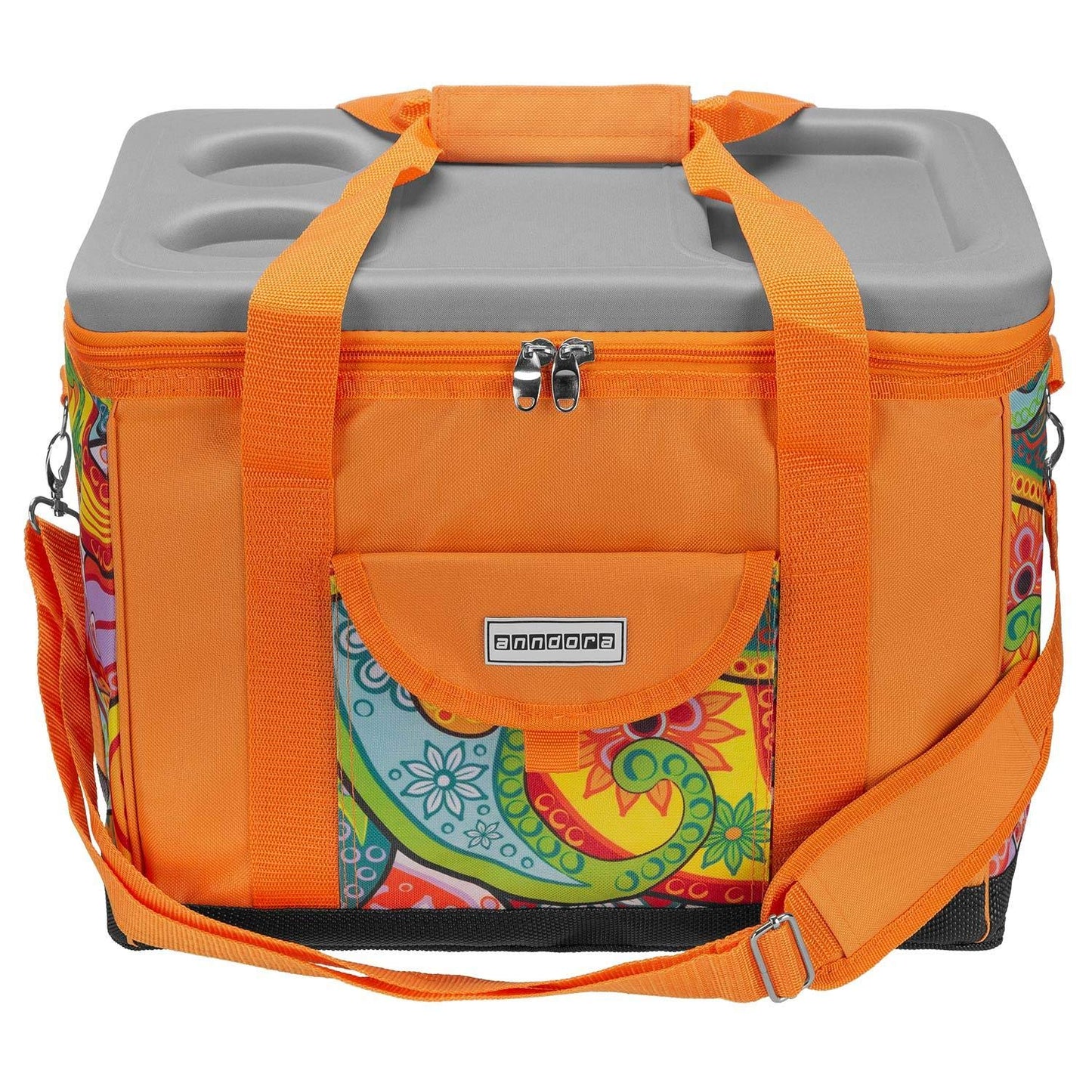 anndora cooler bag XL Paisley orange 40 liters - cooler box insulated bag picnic bag