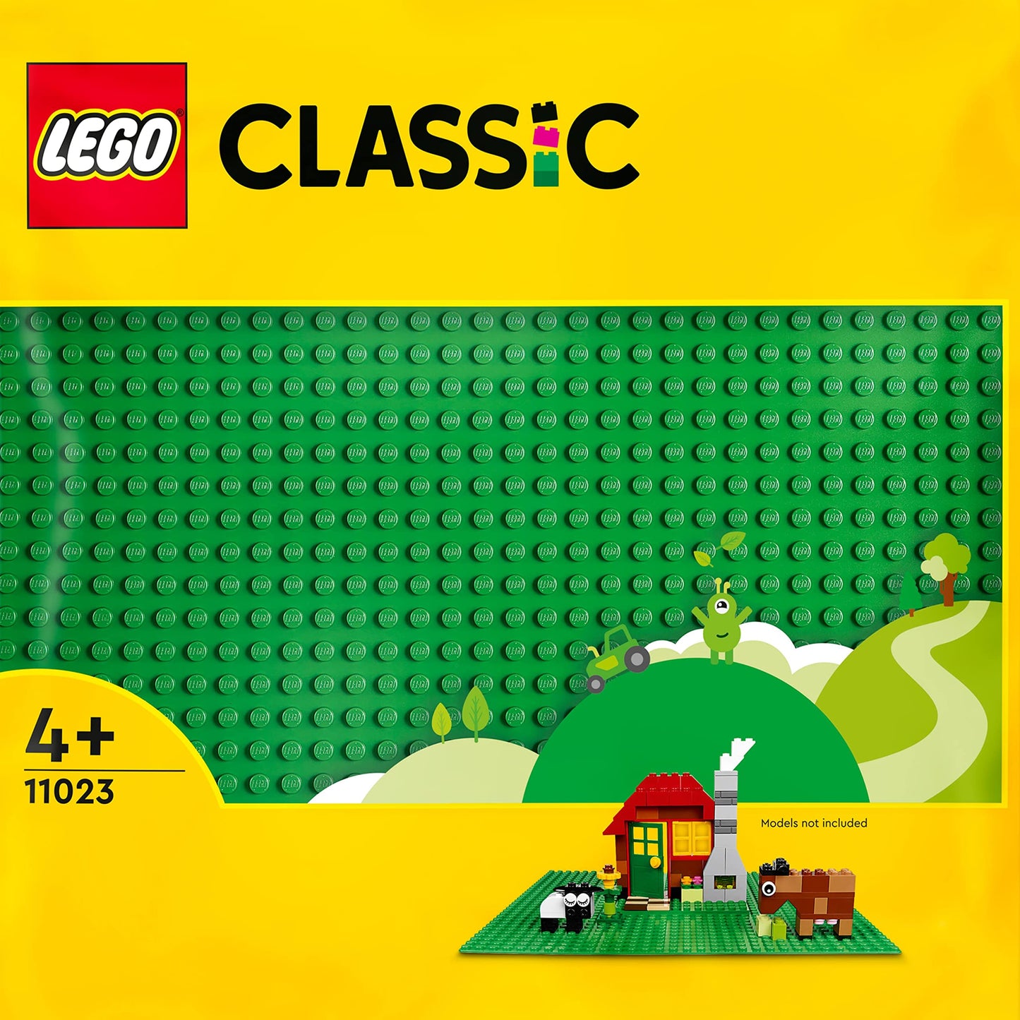 LEGO 10713 Classic Bricks Starter Kit & 11023 Classic Green Baseplate, square baseplate with 32x32 studs as a foundation for constructions and for additional sets.
