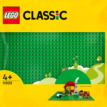 LEGO 10713 Classic Bricks Starter Kit & 11023 Classic Green Baseplate, square baseplate with 32x32 studs as a foundation for constructions and for additional sets.