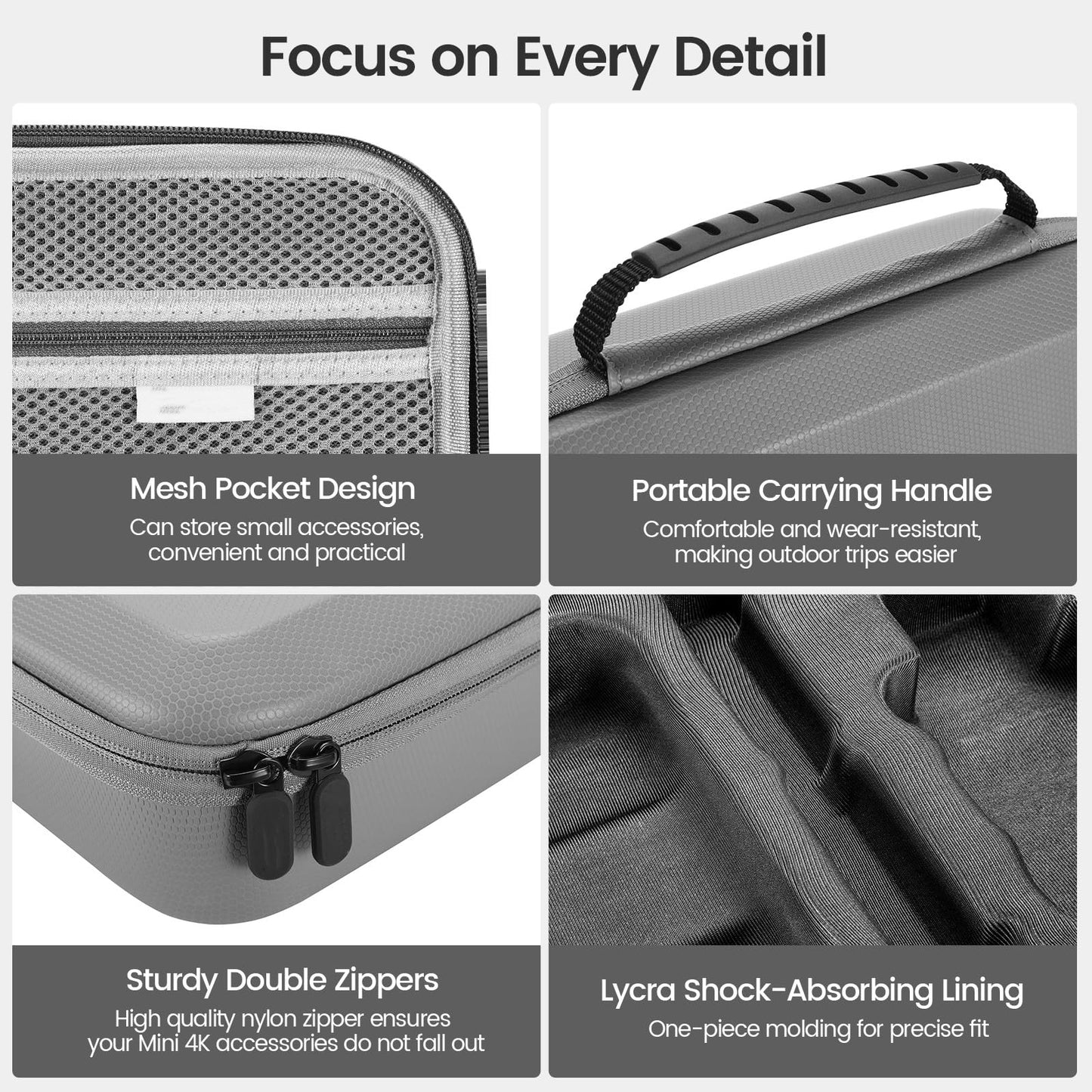 Uvafly Mini 4K Bag, portable storage bag, compact travel bag for DJI Mini 2 SE drone and controller accessories with carrying strap and propeller mounts