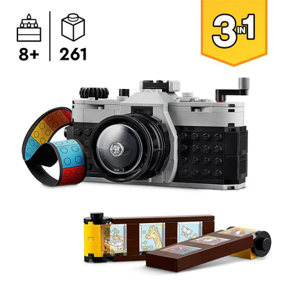 LEGO Creator 3in1 Retro Camera Toy, video camera, TV set, desk decoration & City Burger Truck, building set with toy car for 5-year-old kids.