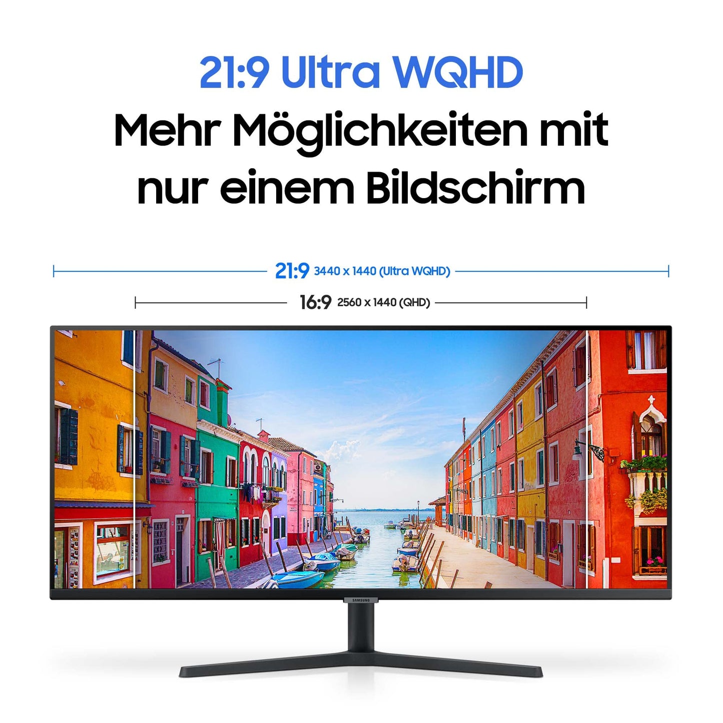 Samsung ViewFinity S50C monitor S34C500GAU, 34 inches, VA panel, Ultra WQHD resolution, Eco Saving Plus, AMD Freesync, HDR10, 5 ms response time, refresh rate 100 Hz, black.