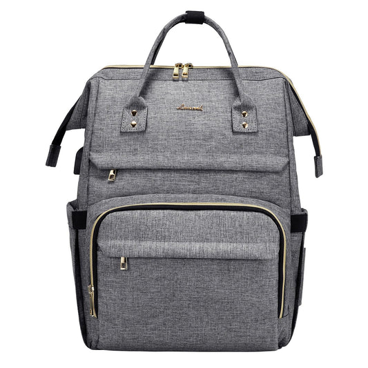 LOVEVOOK Laptop Backpack for Women 17 Inch, Waterproof Student Backpack with Handle, Large School Bag, for Business University Travel Work, Gray