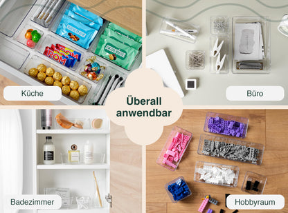uandu Drawer Organizer, 25 piece set, Desk Organizer, Kitchen Organizer, Drawer Organizer, Vanity Organizer, Makeup Organizer, Drawer Divider, Bathroom Organizer, Kitchen Organizer.