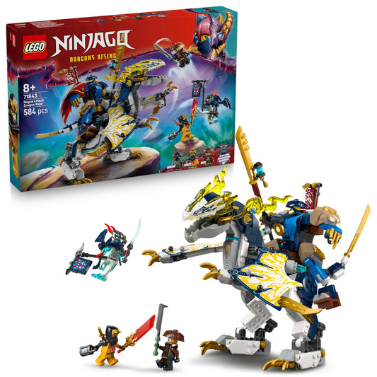 LEGO NINJAGO Rogues Mech Dragon Rider - Ninja toy with dragon, 4 minifigures, and equipment - Gift idea for boys and fans of Dragon's Rise aged 8+ - 71843