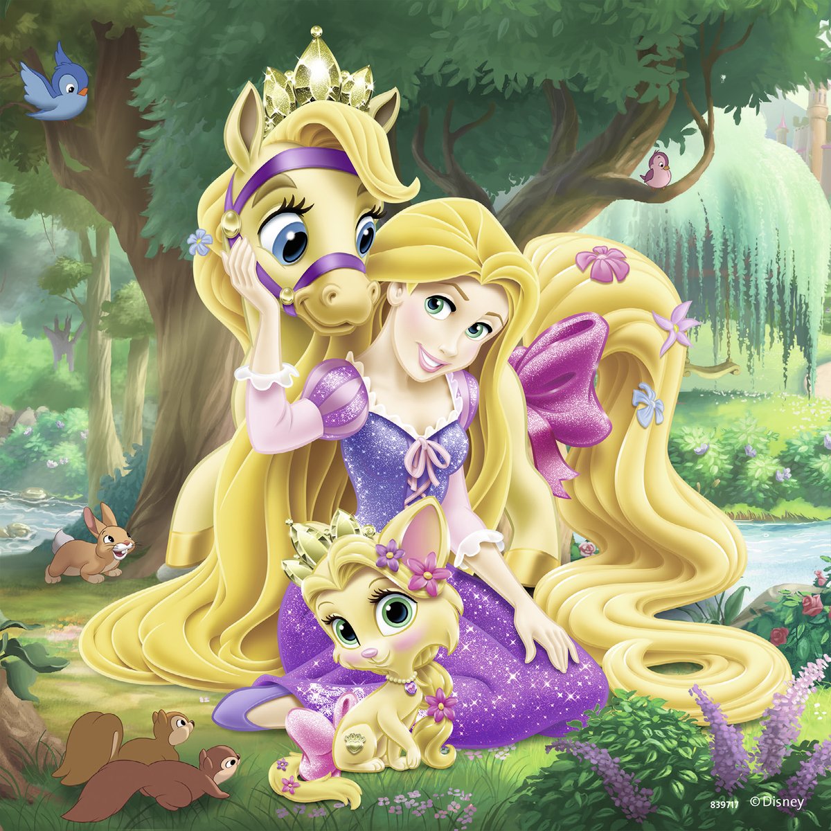 Ravensburger children's puzzles - 09339 Snow White, Cinderella & children's puzzle - 09346 Palace Pets - Belle, Cinderella and Rapunzel - Puzzle for children ages 5 and up, Disney puzzle with 3x49 pieces.