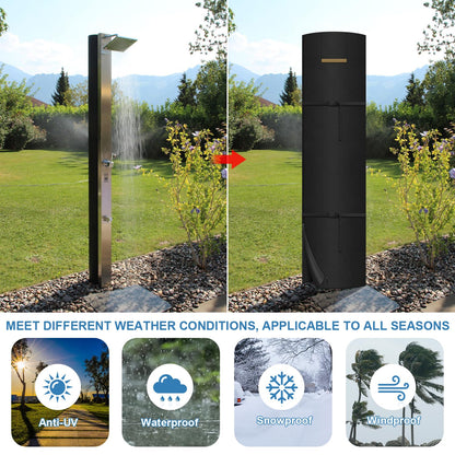 VANSHEIM Garden Shower Cover for Solar Shower Winterproof Waterproof Cover for Solar Shower Windproof UV-Resistant 420D Oxford 230x67cm