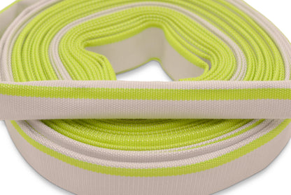 4 inches - 102 mm, 20m flat hose | construction hose | industrial hose | synthetic rubber, white with green, 10 bar, -20°C to +60°C
