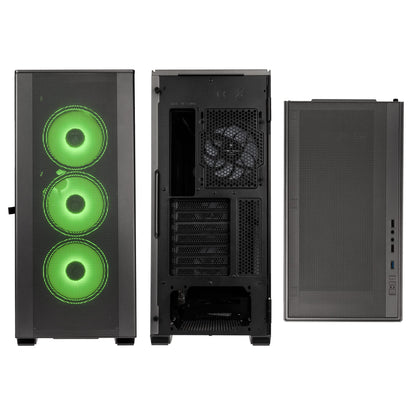 Kolink Stronghold Prism RGB Black - Gaming PC case EATX with mesh front, removable top, hinged tempered glass door, 4x addressable RGB fans 120mm - Midi Tower Gamer PC Case