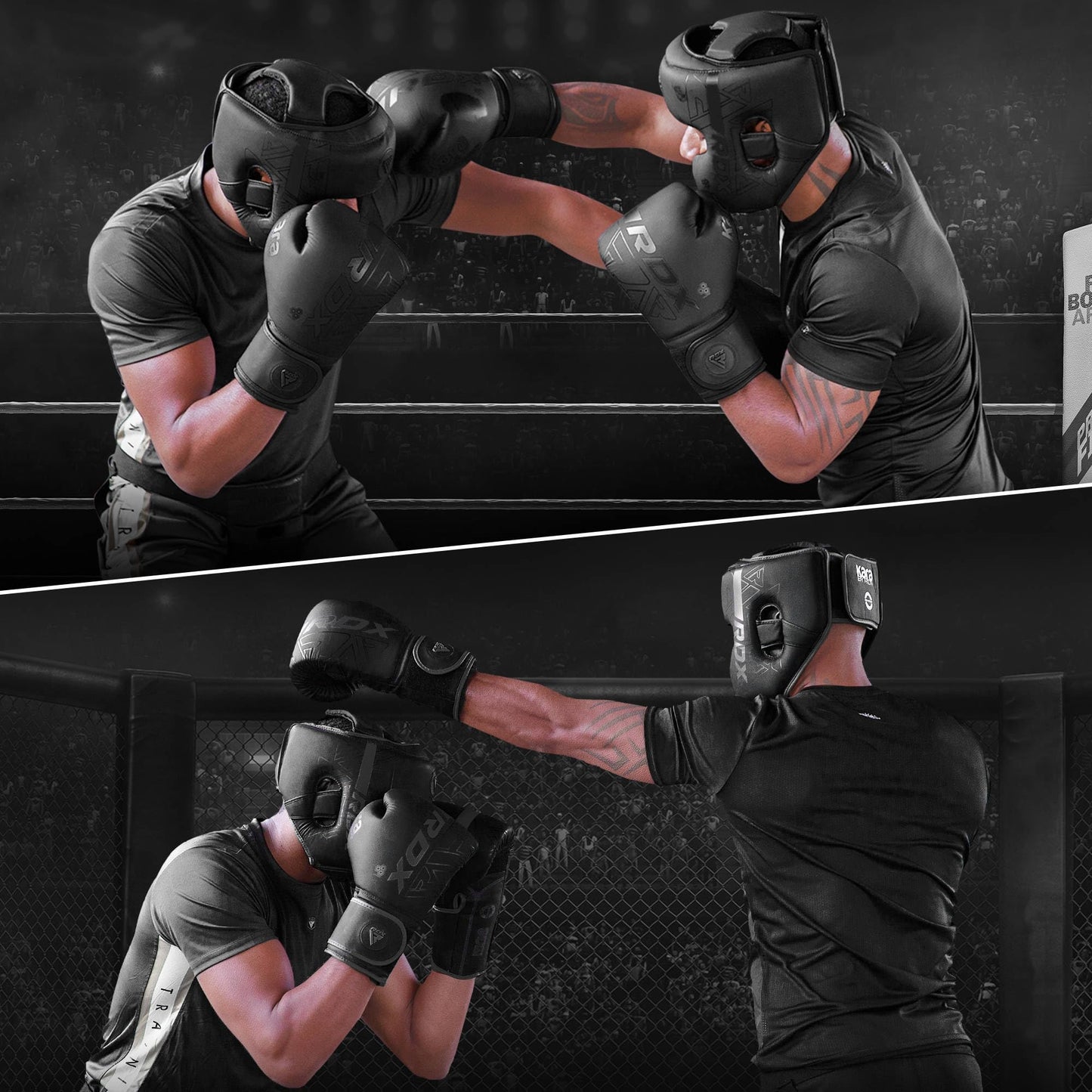 RDX Head Guard Boxing for kickboxing, martial arts, MMA training, Maya Hide leather Kara sparring Muay Thai headgear, boxing helmet Krav Maga, Karate and Taekwondo headgear (multipurpose packaging)