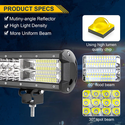 Willpower 28 inch LED work light bar 396W LED spotlight 12V 24V with wiring harness floodlight spotlight LED lightbar additional headlight for car off-road tractor SUV UTV ATV