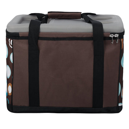 Anndora cooler bag XL brown light blue 40 liters - cooler box insulated bag picnic bag