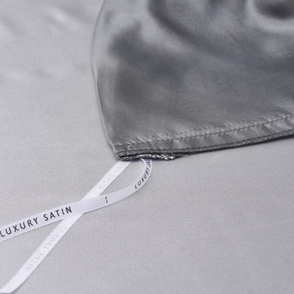 YASMENG Satin Bedding 220x240 Dark Gray Light Gray Duvet Cover Set Deluxe Silk Reversible Bedding 3 Pieces With Zipper And 2 Pillowcases 80x80 cm - Smooth Shiny Silky