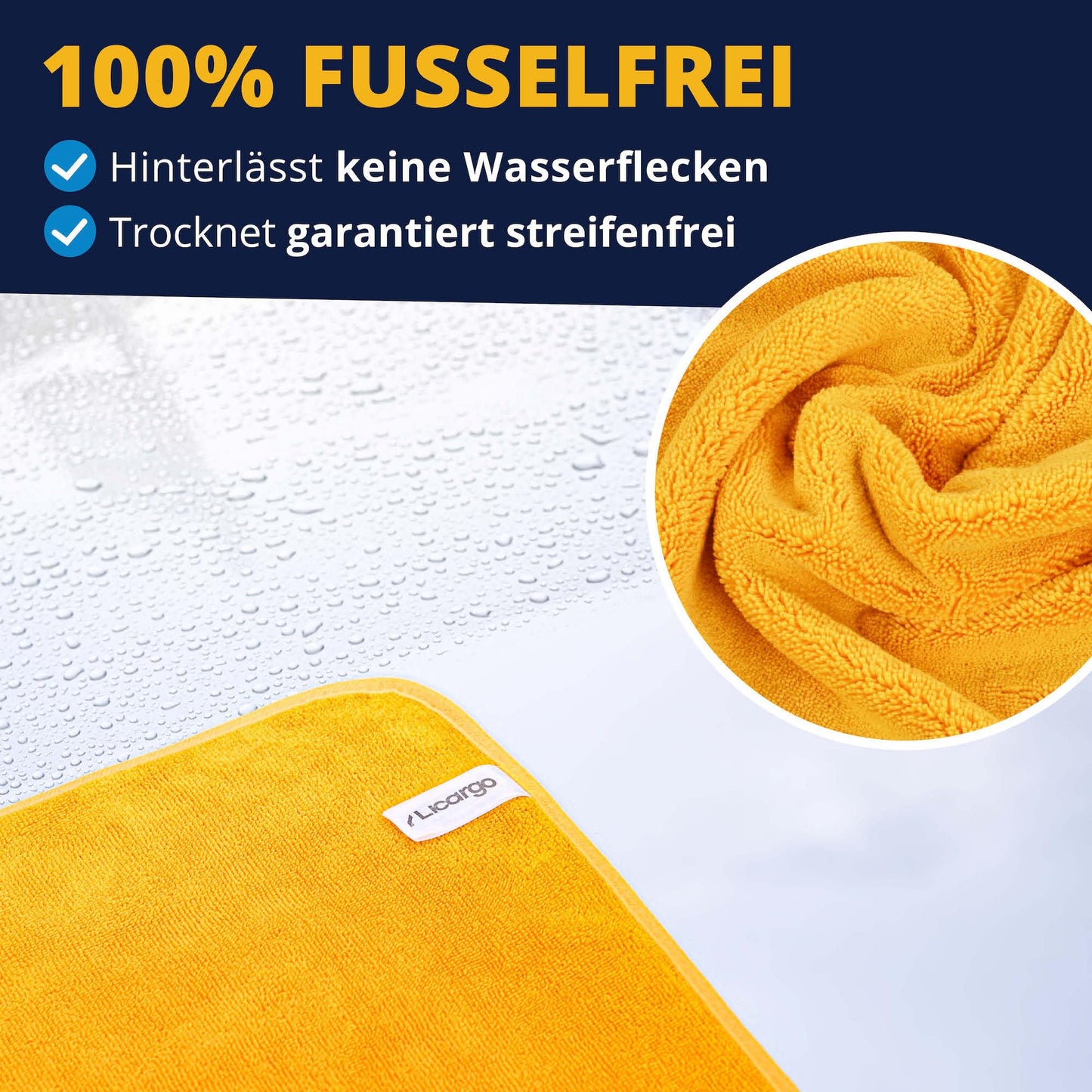 LICARGO® Car Drying Towel XXL 90x60cm - Car wash glove made of ultra soft microfiber