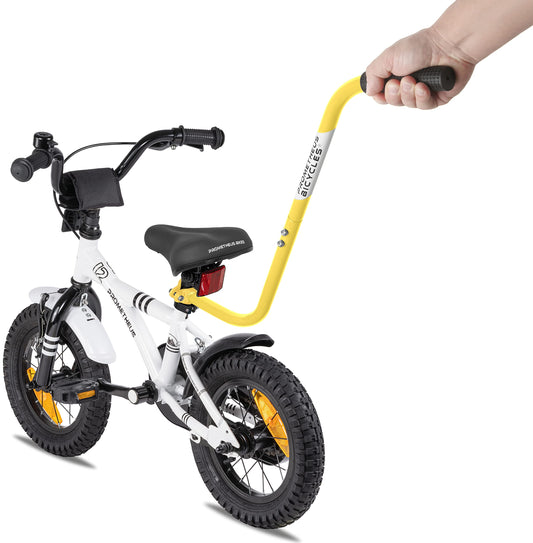 PROMETHEUS BICYCLES kids bike handlebar | push handle for children's bike | universal detachable non-slip sturdy push bar - Yellow