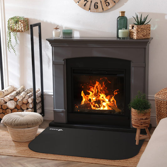 FLASLD Fireproof mat for indoor, flame-resistant mat for outdoor, fiberglass carpet for stove and chiminea, ember protection mat for wood stoves (32×48 inch)