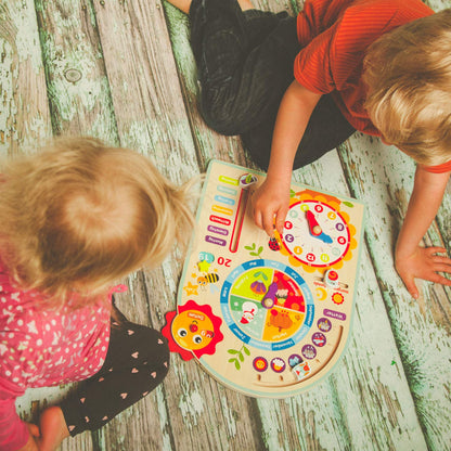 Tooky Toy Calendar Clock - Children's Learning Clock - Wooden Toy Educational Toy - Clock - Seasons - Wooden Weather