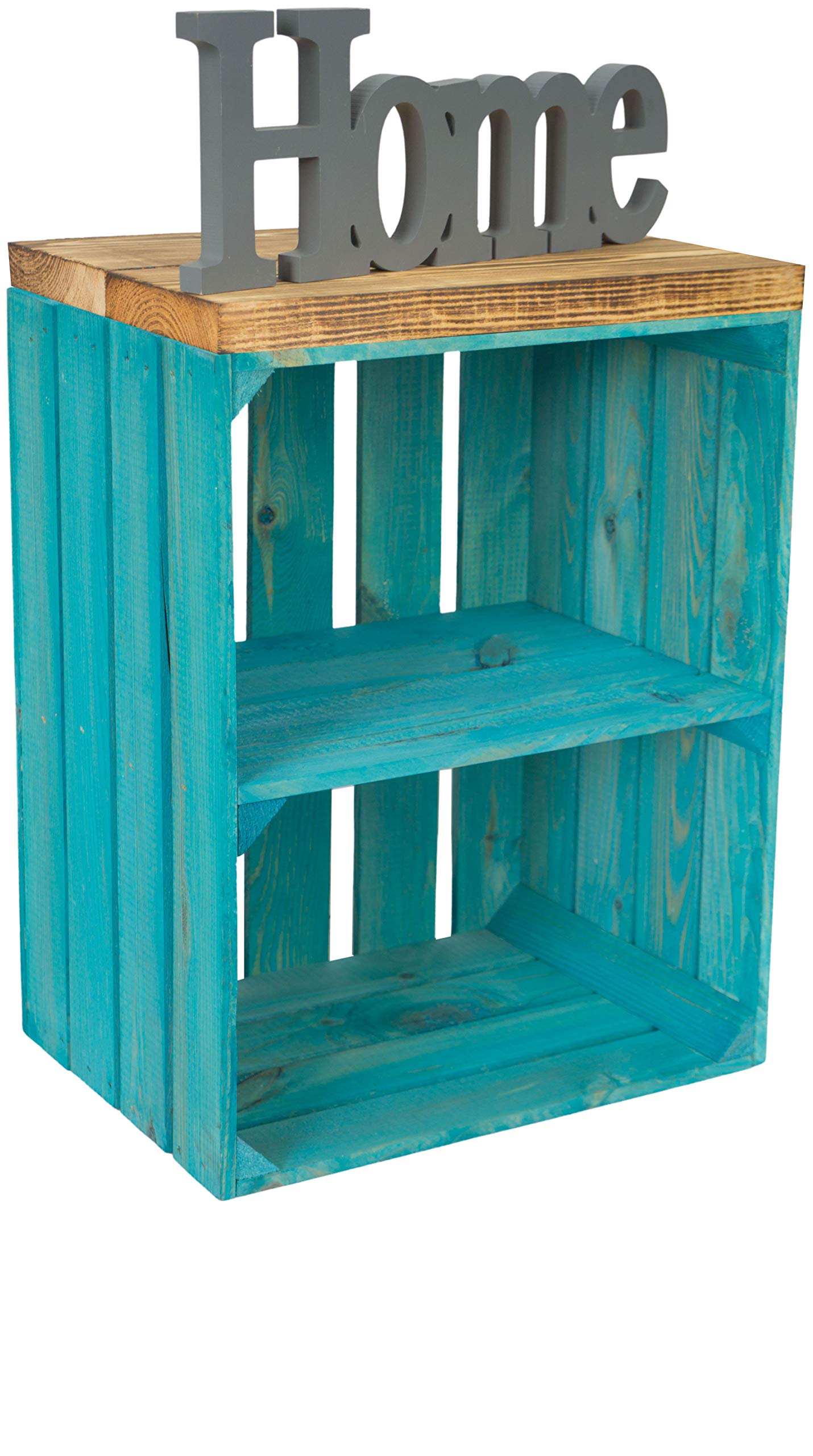 Crate collection "Altes Land" seat/table made from fruit crate with 16 compartments, rustic, 53 x 40 x 30 cm, stool, shoe cabinet, shelf