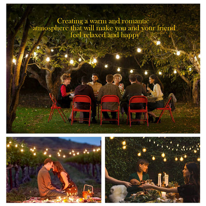 30M outdoor string lights waterproof shatterproof LED string lights with 30+1 S14 LED bulbs, perfect for garden patio balcony yard decoration, warm white