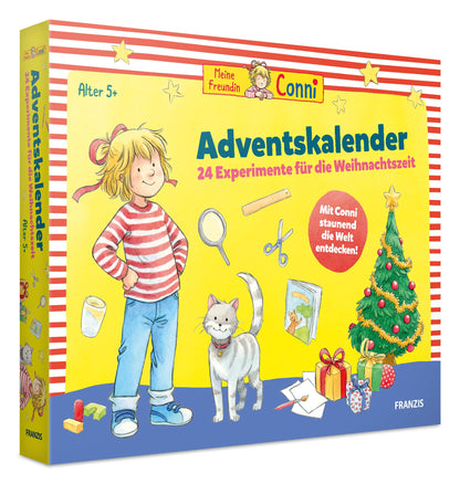 FRANZIS 67207 - My Friend Conni Advent Calendar, 24 age-appropriate experiments for the Christmas season, for children aged 5 and up.