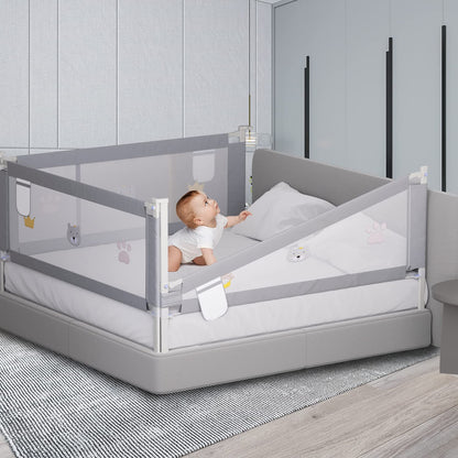 Ikodom bed rail 2X 200cm and 1x 180cm, adjustable height from 70-98cm, bed guardrail, safety rail for kids, easy to assemble baby bed rail.