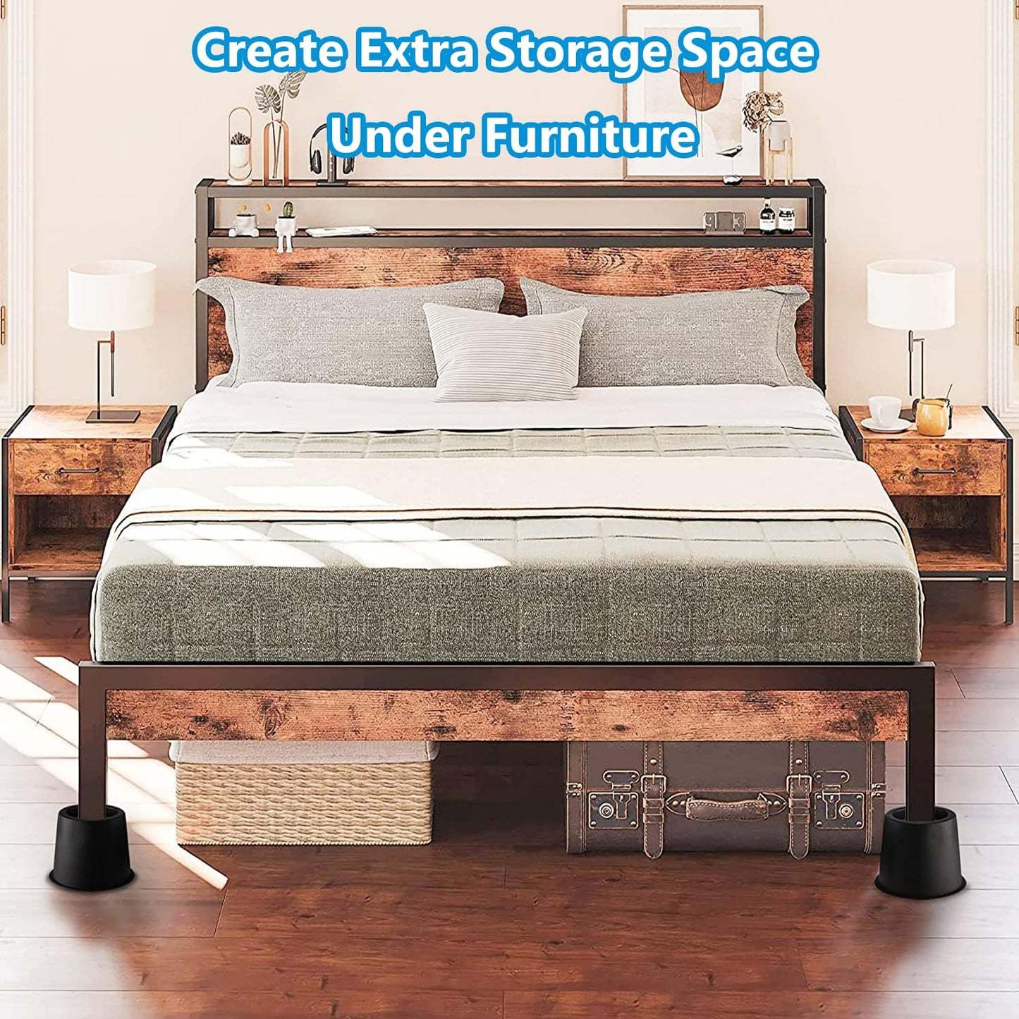 tonchean furniture riser set, bed riser with 10cm height, table riser, chair riser. 3-inch diameter elephant foot bed riser.
