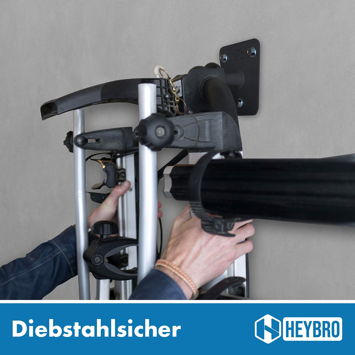 HEYBRO® Universal wall mount for bike racks - includes mounting hardware - optimal and stylish holder for your bike rack - eye-catcher in every garage and basement.