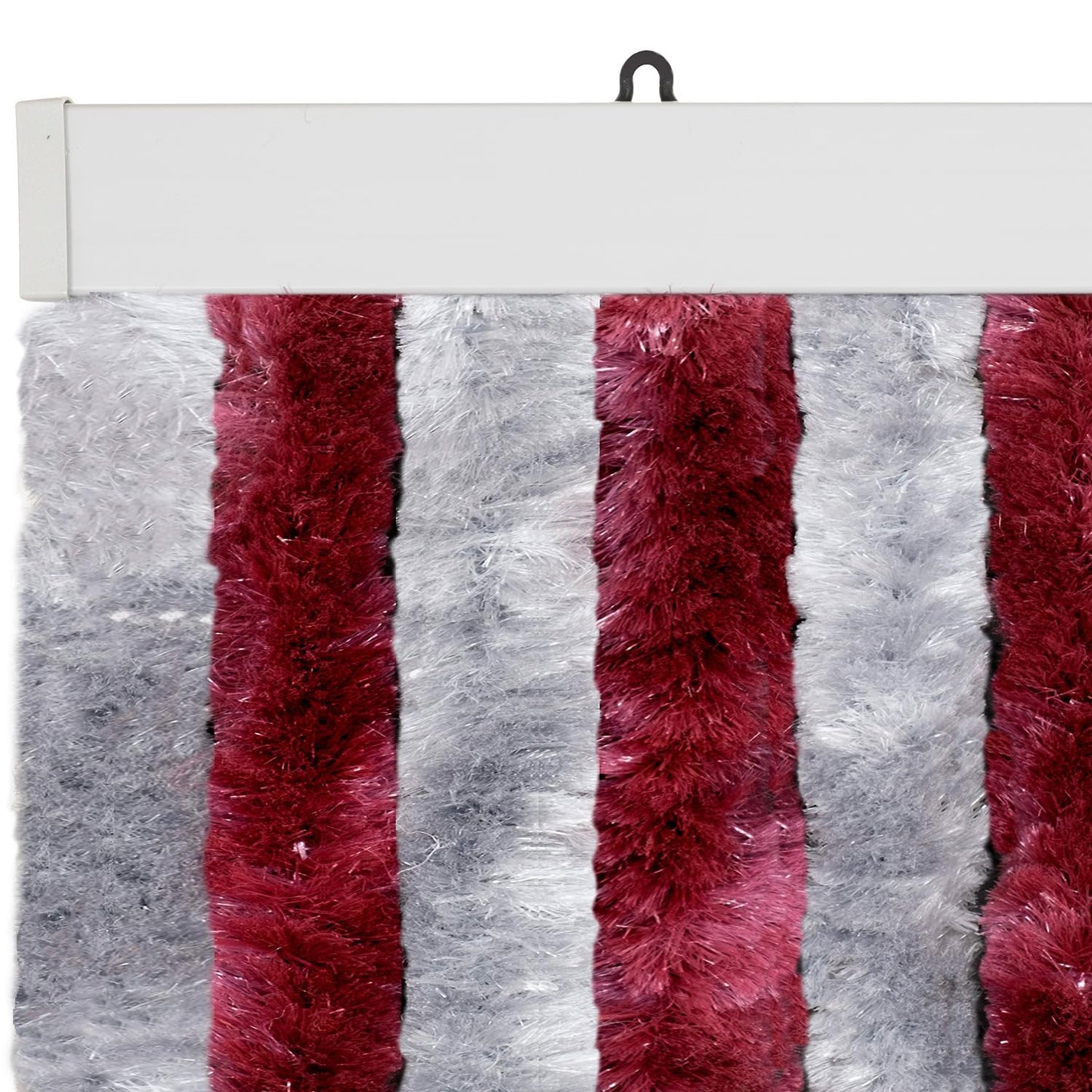 Moritz Chenille Door Curtain 100 x 230 cm Bordeaux Silver Fly Screen Insect Protection for Camping Caravan