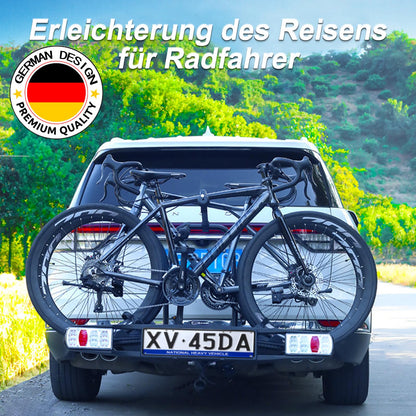 FINEW 3-piece frame holder for bicycle carrier hitch, 45cm + 32cm + 25cm Universal bicycle frame holder Lockable, frame holder for U-bolt tube: Ø 2.5-3cm - Powerful fixation (Patented)