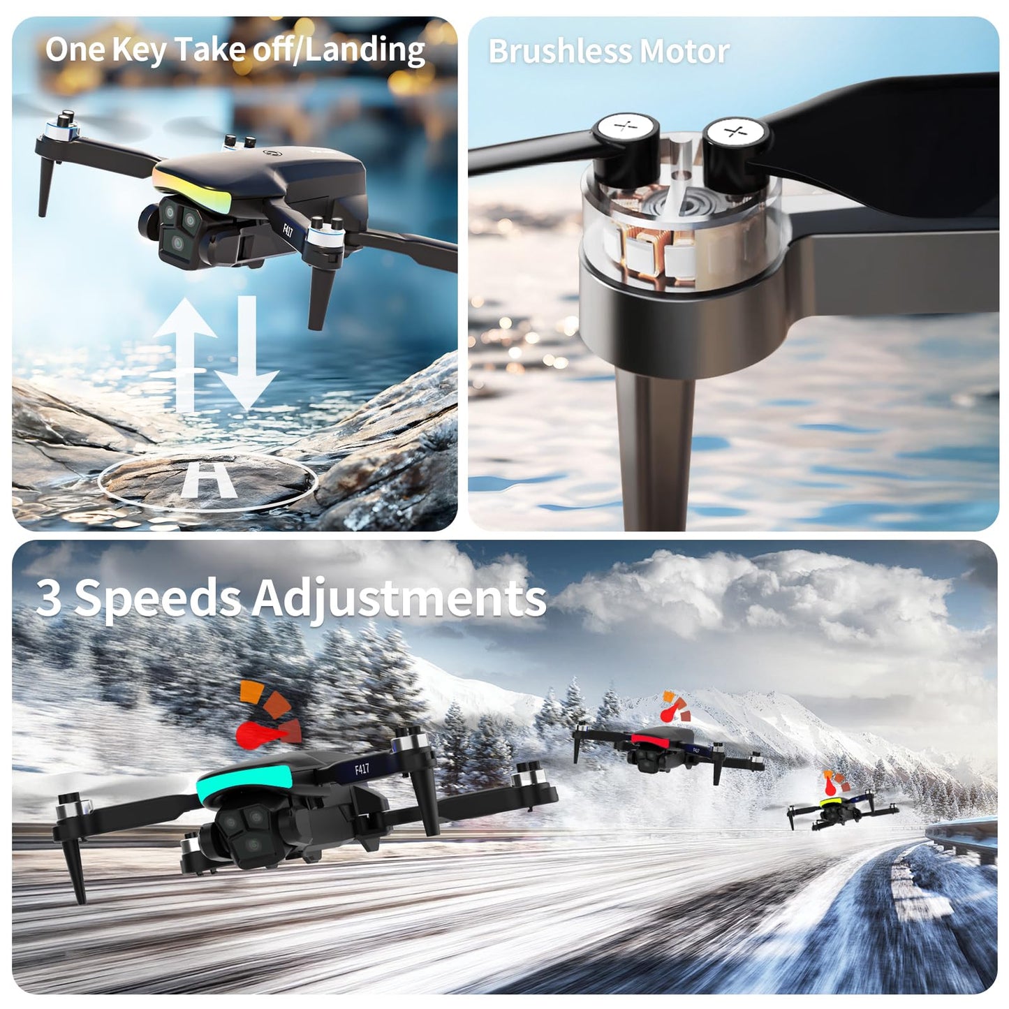 Drone with camera for kids & beginners, LED Strip 1080P HD dual camera, 90° adjustable, optical flow positioning, modular battery, app remote control, one-key takeoff/landing, for boys & girls, carrying case.
