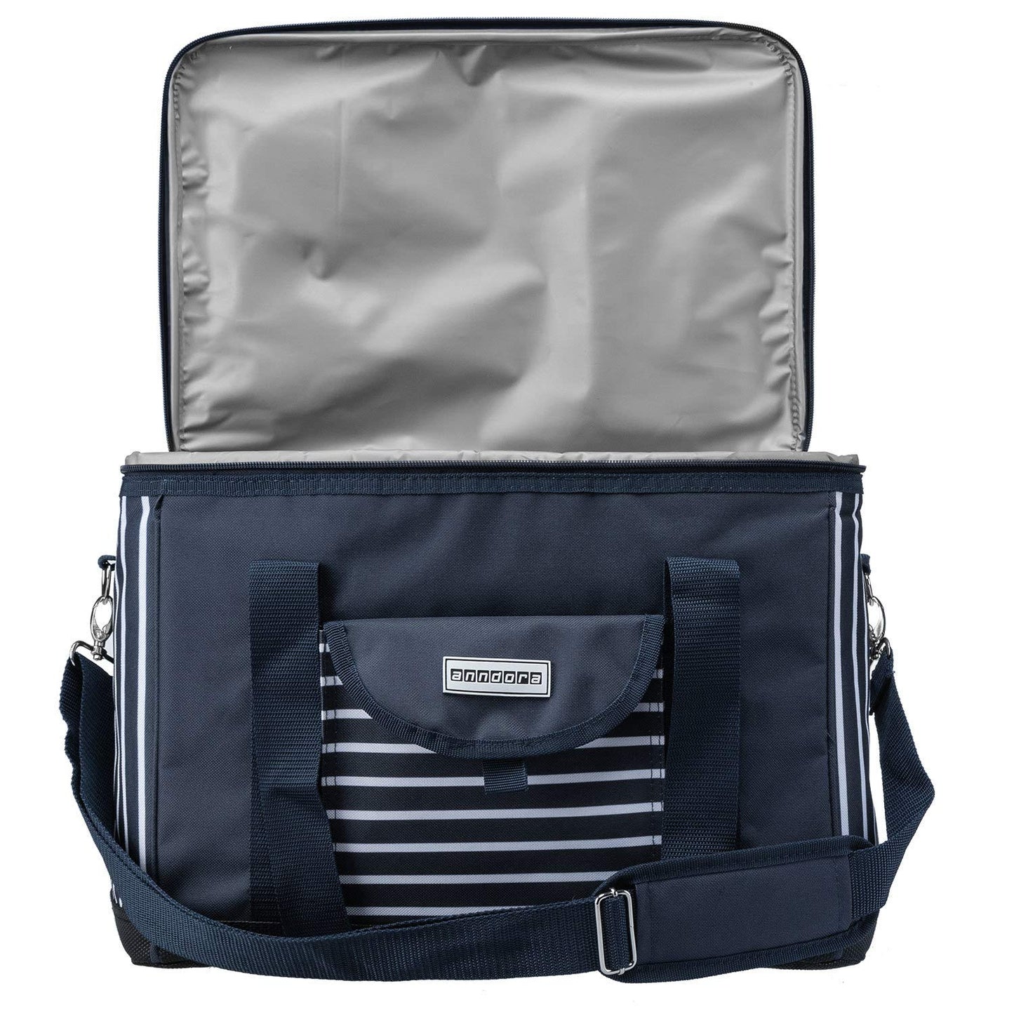 Anndora cooler bag XL navy blue white 40 liters - cooling box insulated bag picnic bag