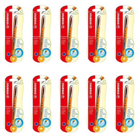 STABILO - Rollerball pen - worker+ - medium - 10x individual pen - blue.