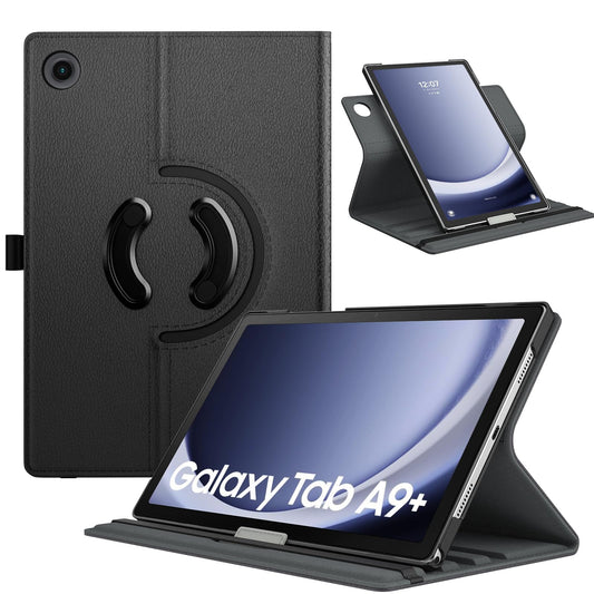 TiMOVO Rotating Case Compatible with Samsung Galaxy Tab A9+/A9 Plus 11 Inch 2023 SM-X210/X216/X218, 90 Degree Rotating Stand Case, Auto Sleep/Wake Protective Cover for Galaxy Tab A9+ Tablet, Black