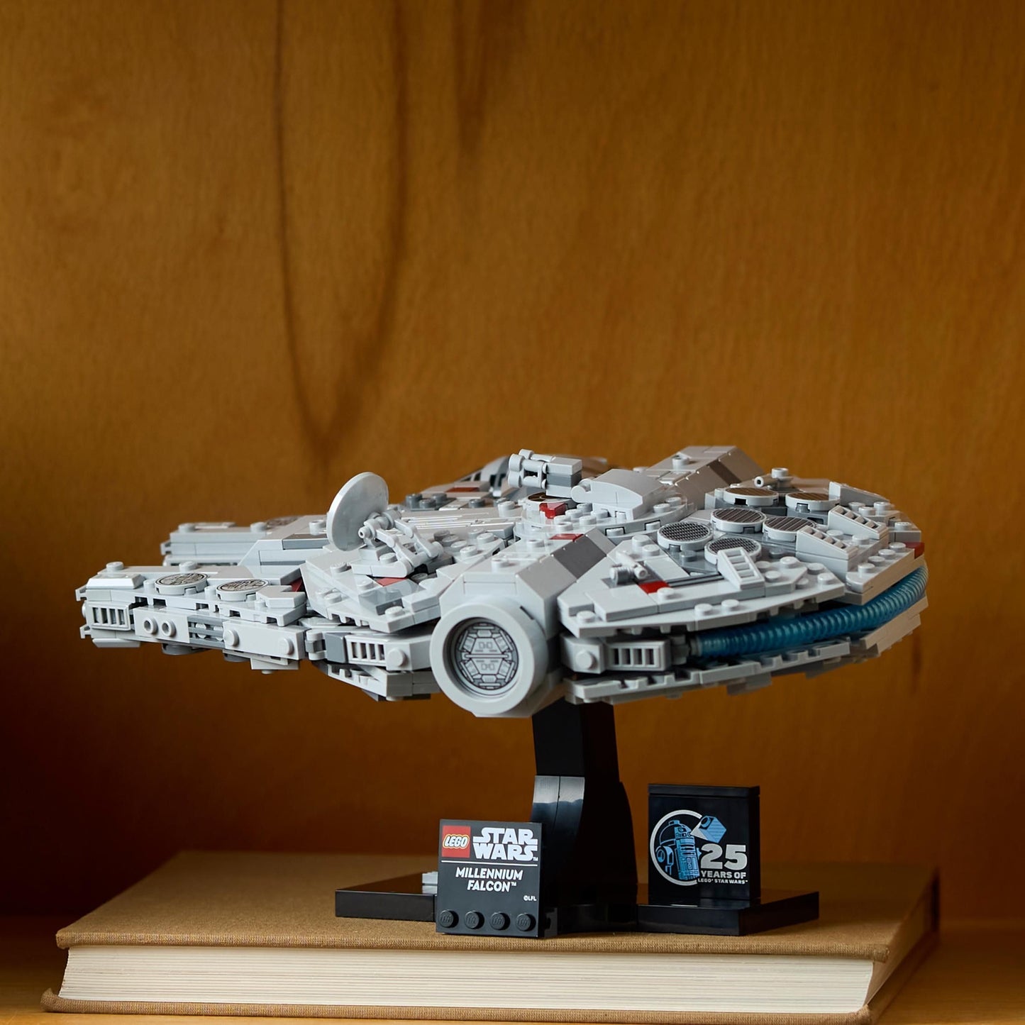 LEGO Star Wars 75375 Millennium Falcon - spaceship model for adults with display stand and nameplate as cool desk decoration - gift for fans of A New Hope.