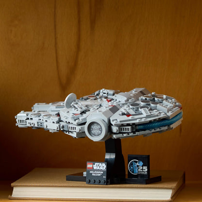 LEGO Star Wars 75375 Millennium Falcon - spaceship model for adults with display stand and nameplate as cool desk decoration - gift for fans of A New Hope.